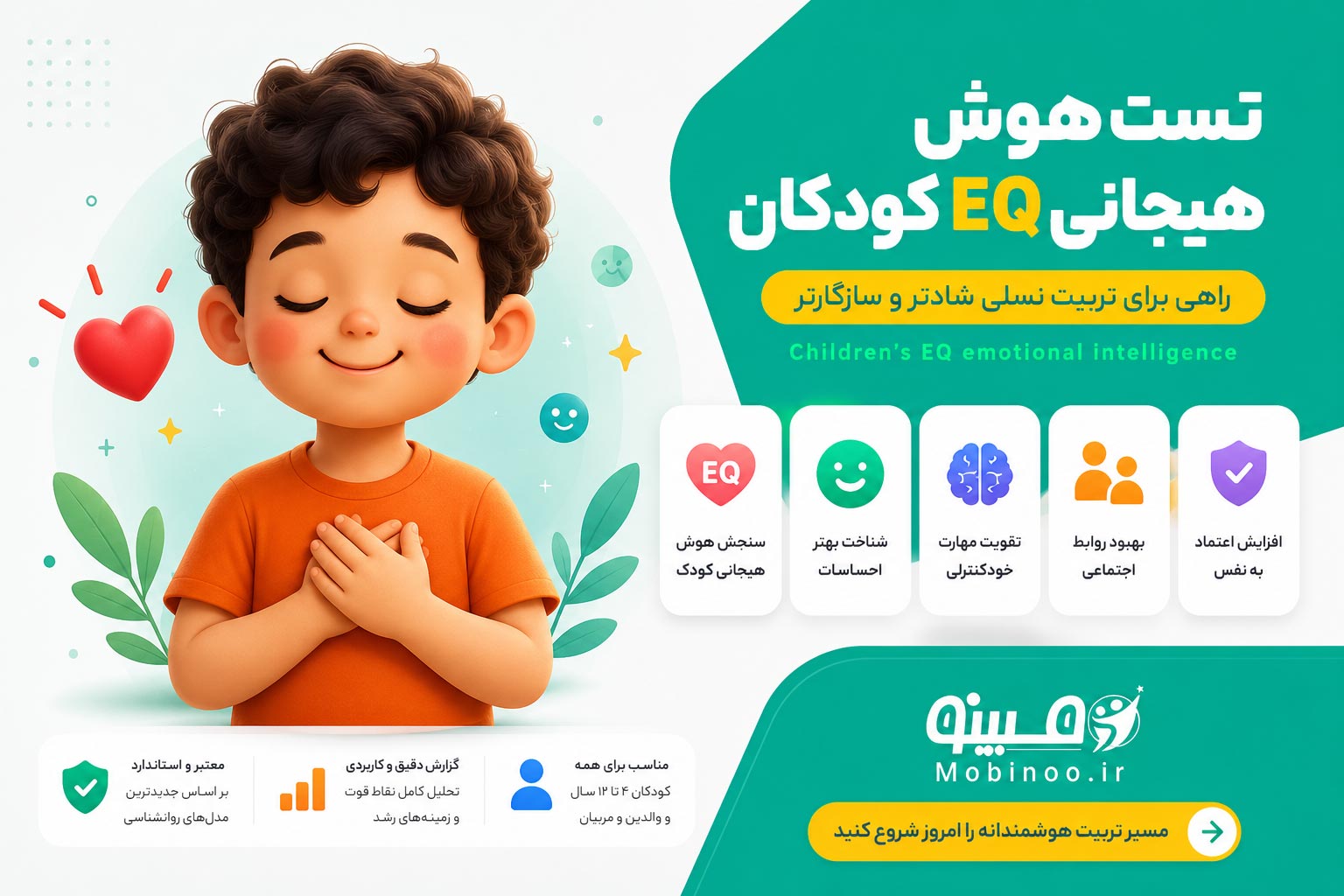 تست هوش هیجانی EQ کودکان CEIT-R برای سنجش شناخت و مدیریت هیجانات